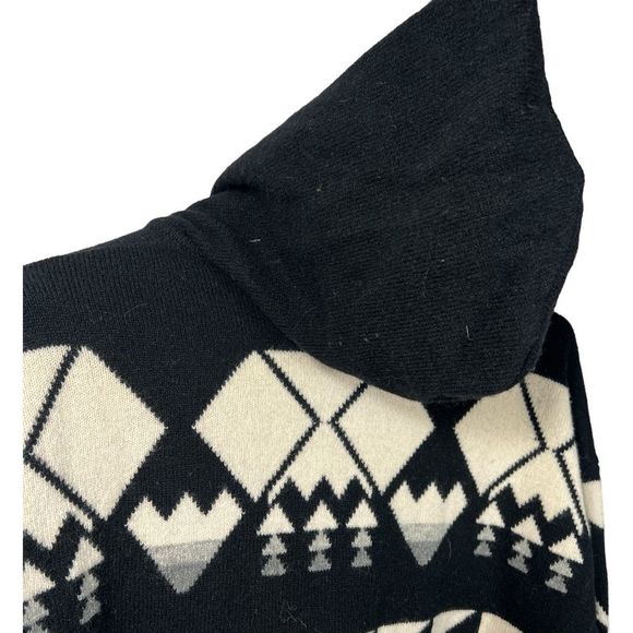 Vintage Ralph Lauren Sweater Lambswool Southwestern Hooded Black Size Medium - Picture 9 of 12